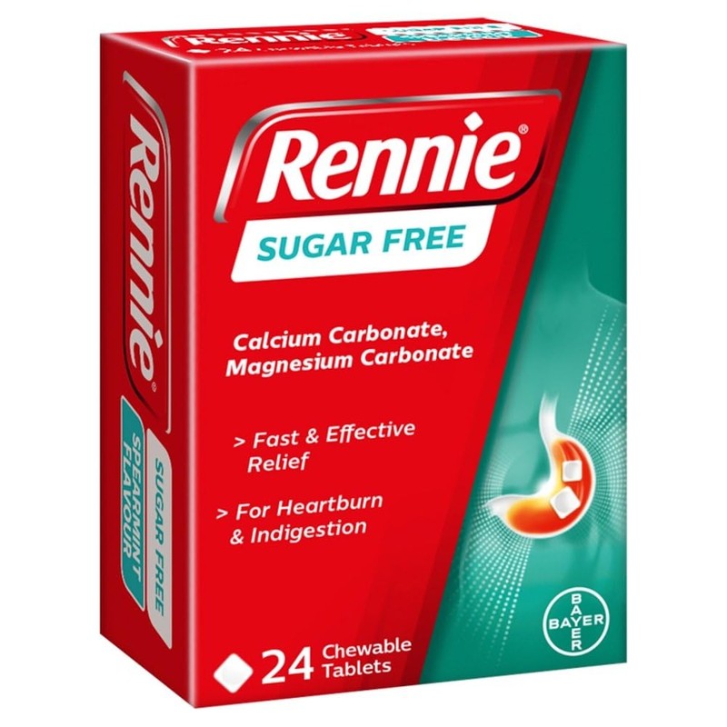 Rennie Sugar Free 24s X 6 Packs - 144 Chewable