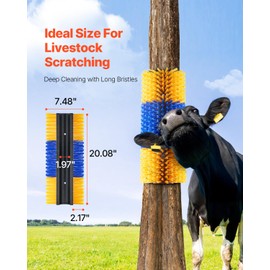 VEVOR Livestock Scratching Brush, 3 Pcs Horse Brush with 6 Screws, 20 x 7.5 in Cow Scratcher, for Back Itch Relief & Keep Cleaning, Grooming & Scratching for Horse, Pig, Cattle Supplies