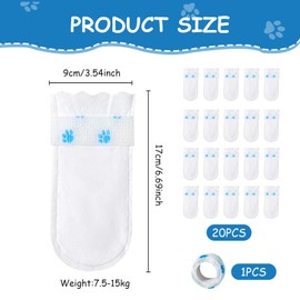 QIYUDA Disposable Dog Booties 20 Count Waterproof Adjustable Dog Cat Shoes Boots Mud Paw Protection Feet Covers