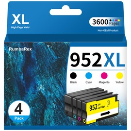 952XL Ink Cartridges Combo Pack (4-Pack, Black/Cyan/Magenta/Yellow) Replacement for HP 952 XL Ink Cartridge for OfficeJet Pro 8710 8720 7740 8210 8715 7720 8702 8725 8740 8730 8700 8200 Printer Ink