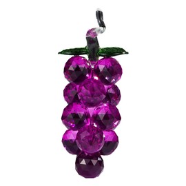 JOONOR Crystal Purple grape statue Ornament Decorative Artificial Fruit Glass Figurine Tabletop Paperweight Crystal Ornament for Home office,grape