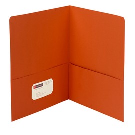Smead Two-Pocket Heavyweight Folder, Letter Size, Orange, 25 per Box (87858)