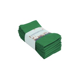 COTTONVILL 100% Cotton Cloth Napkins Highly Absorbent Fabric (18x18 inch 12 Pack, 29-Pine Green)