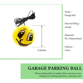 SHMZK Double Garage Parking Aids, Retracting Ball Sensor Parking Ball Guide System with Rope, Garage Car Stop Indicators Parking Assistant Kit for Vehicles, Car Accessories (Smiley)