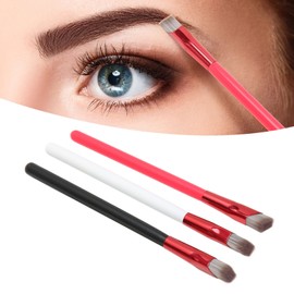 3 Pieces Copper Tube Square Eyebrow Brush, Nose Shadow Makeup Brush, Soft Angled Eyebrow Concealer Contour Brush, for Daily Makeup