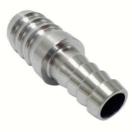 304 Stainless Steel Hose Barb Fitting Reducing Union 3/8" Barbed x 3/4" Barbed 2pcs with 4pcs Hose Clamps