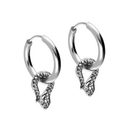 FILANGO 1 Pair Surgical Steel Ear Clicker Hoop Earrings | Snake | Choice of Colours and Sizes, Stainless Steel