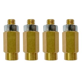 5/16"-18 Brass Battery Terminal Clamp Extension Bolts, Male and Female Bolt Extender Stud for Add-on Applications, Pack of 4