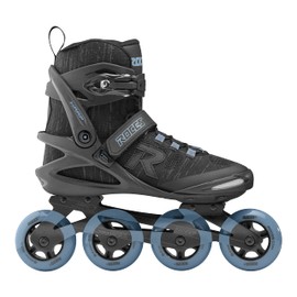 Roces Men's Warp Thread TIF Outdoor Breathable Fitness Comfortable Inline Skates | Memory Buckle, Easy Entry Boots, Glass Fiber Reinforced Shell 84mm 82A Wheels, Black/Air Blue, 12