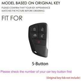 Hontumax Premium Leather 5-Button Key Fob Cover for Honda Prologue 2024 2025, Compatible with Acura ZDX 2024 2025 Remote Key Holder Case Accessories (Blue)