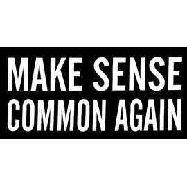Let it Fly Make Sense Common Again Black & White Vinyl Decal Bumper Sticker