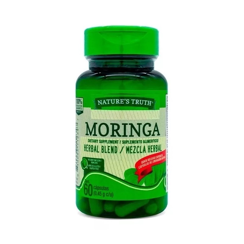 Nature's Truth Suplemento de Moringa Oleífera 3000 mg 60 Cápsulas