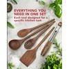 Elegant 5-Piece Walnut Wood Kitchen Utensil Set – Non-Scratch, Heat-Resistant