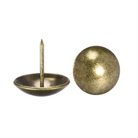 sourcing map Upholstery Nails Tacks 25mm Dia 25mm Height Retro Round Thumb Push Pins Bronze Tone for Furniture Sofa Headboards, 30 Pcs