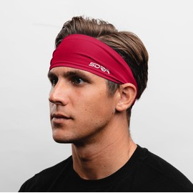 Suddora Workout Headband, Sports Headband for Women, Headband for Men Athletic, Lightweight, Stylish & Comfortable Spandex Headband for Running, Workout, Football, Cosplay & Costumes (Red)