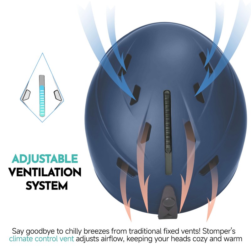 VANRORA Ski Helmet and Goggles Set, Navy Blue M/Grey Lens