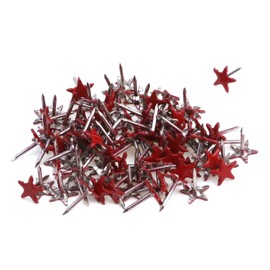 Dnyta 100 Pcs Star Pushpins Decorative Thumb Tacks DIY Handmade Creative Push Pins for Cork Board-Red, 11x13mm