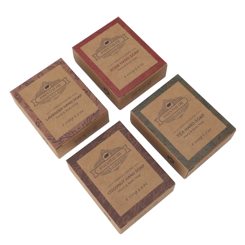 4pcs Exfoliating Soap Set Moisturizing Colorful Sea Salt Shea Butter
