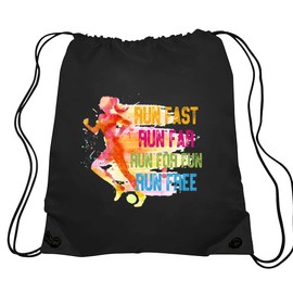 Haizct Run Fast Run Far Run For Fun Running Drawstring Backpacks, Unisex Running Bags for Gym Shopping Sport, Running Gifts for Women Track And Field Lover, Cross Country Running Gifts for Runners
