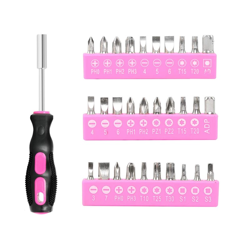 EXCITED WORK 69-Piece Pink Tool kit, Ladies Hand Tool Set