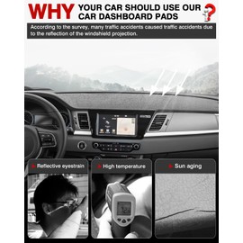 Autorder Dashboard Cover Mat for 2017-2022 Kia NIRO Accessories Dash Cover Flannel Dash Mat Sunshade Glare UV Rays Protector