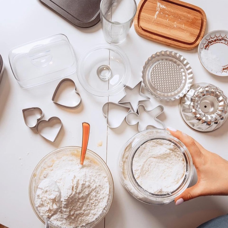 5Pcs Sliver Star Cookie Cutter Set Stainless Steel Five-Pointed Star