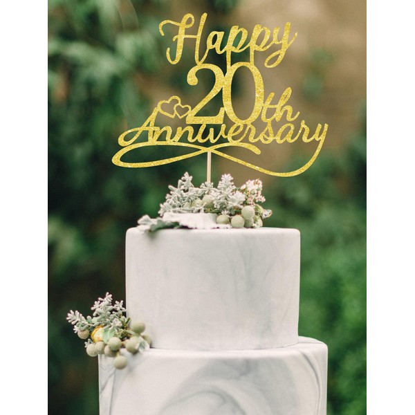 veegood - Decoraciones para tartas de 20 aniversario, decoración para tartas de 20 aniversario, decoración para tartas de 20 aniversario, decoraciones para fiestas de 20 aniversario, decoraciones de