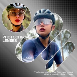 SCVCN Photochromic Cycling Glasses for Men and Women, Sports Sunglasses, Clear, Cycling, MTB, Running, Cycling, Volleyball, Tennis, Driving, Fishing, Softball, Mountaineering, 18 Transparent