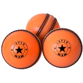 SPIN FIRST Soft & Safe Indoor Outdoor Incrediball Cricket Balls! Real Stitched Seam for Coaching, Training, Practice & Garden Play | For All Ages (1x Orange)