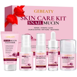 Skin Care Set for Women Teens W/Korean Snail Mucin Extract,5 Pcs Anti Aging Skincare Set, Moisturize, Repair, Soothe, Hydrate, Glass Skincare Kit,Self Care Gifts for Women Mother Mom Wife Teenage Girl