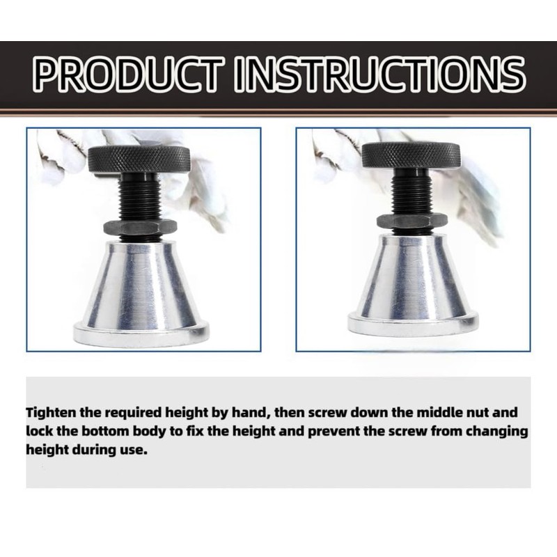 2/4 PCS Adjustable Screw Jack Post Machinist Jack Screw Stand