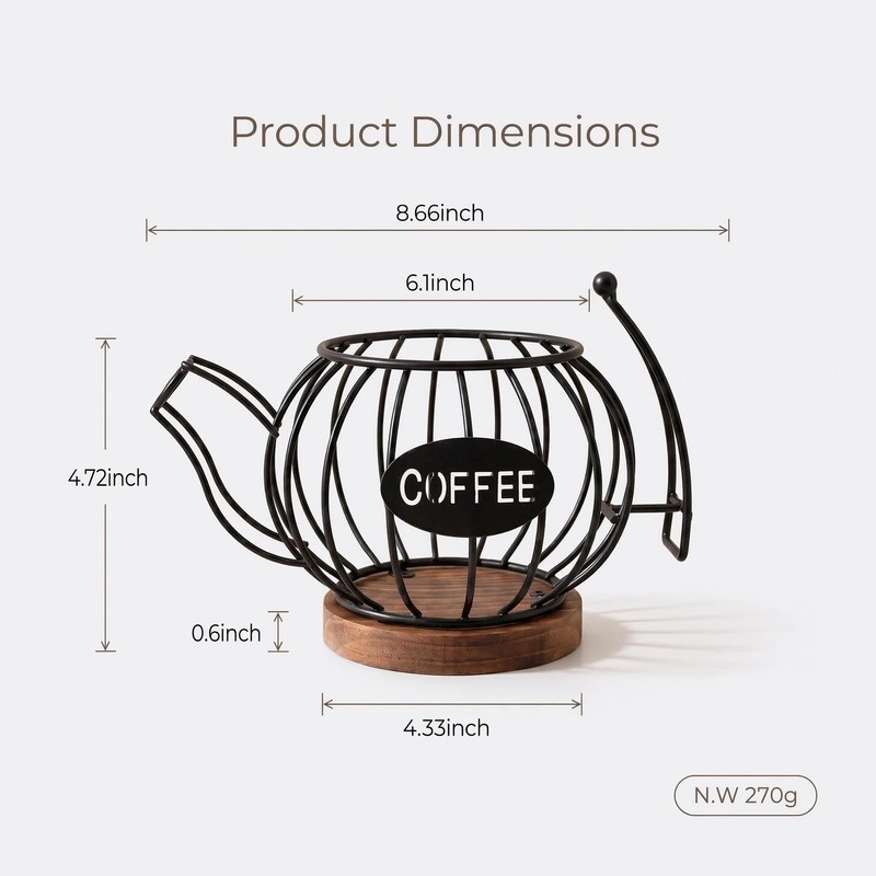 Coffee Pod Holder for Countertop, K Cup Storage Organizer with