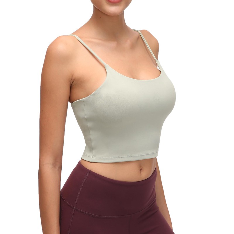 Lemedy brasier deportivo acolchado para mujer, playera sin mangas de