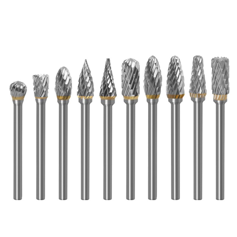 10 Pieces Rotary Cutter Set, Carving Tool Carbide Steel Solid