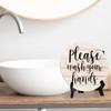Round Please Wash Your Hands, Light Wood Color Bathroom Table