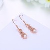 Fashion 14K Rose Gold Cubic Zirconia Infinity Dangle Drop Earrings