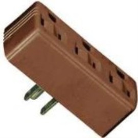 Cooper Wiring Brown 3-Outlet 3-Wire Grounding Adapter 1147B-BOX