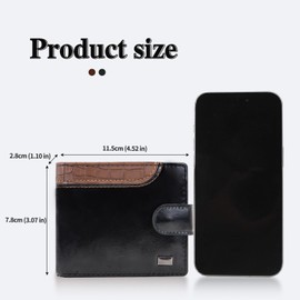 AdiStylinno Men's Leather Wallets, Minimalist Bifold Wallet for Men, Credit Card Holder Wallet with ID Window Coin Pocket (Black)