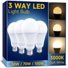 UNILAMP 3 Way Light Bulbs 30 70 100W Equivalent, 3-Way