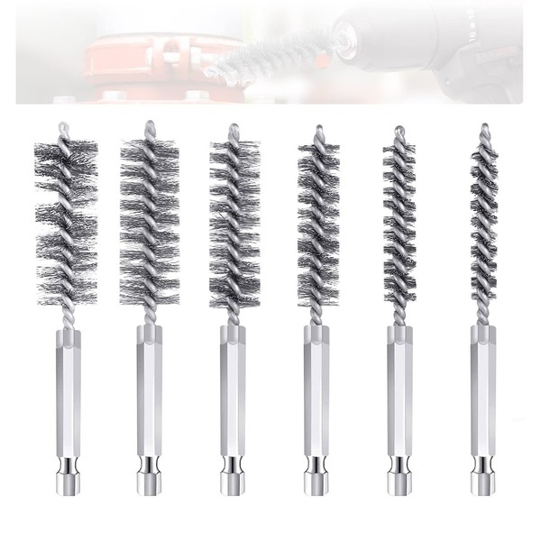 Wire Brush Drill, 6 Pieces Cylinder Wire Brush Diameter with