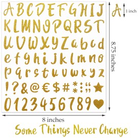 Waynoda 810 Pieces 10 Sheets Self-Adhesive Glitter Gold Silver letter stickers, Alphabet Number Stickers, Decals for Sign, Mailbox, Notebook, Window, Classroom Decor, Door, Business, Address Number (1 Inch)