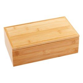 Teeverliebt Wooden Tea Box with 4 Compartments I Tea Box Storage for Tea I Wooden Tea Box for Filling and Gifting I Tea Bag Storage Box as a Gift Idea Souvenir and much more