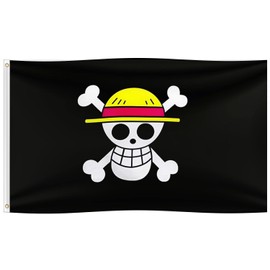 One P Pirate Flag 3x5 Ft, Straw Hat Flag Durable Man Cave Wall College Dorm Room Decor,Outdoor,Parties,Gift Banner