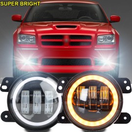 CHUSYYRAY For Dodge Magnum 2005-2007 4" Inch Round clear lens Front Bumper Fog Lights Lamp
