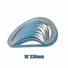 Pack of 10 Blue Sanding Belt 10mm x 330mm Sander Paper Mixed Power Polishing Tool 40 Grit