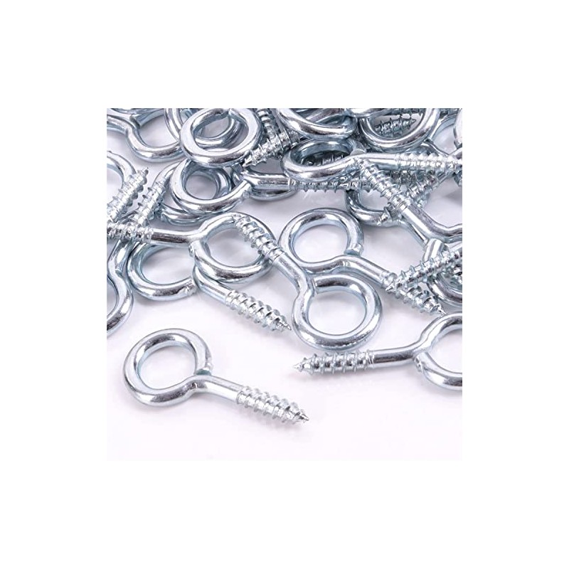 Large Screw in Eye Bolt Hooks 75mm Zinc Plated Eye