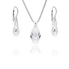 Womens Silver Jewelry Set With Adjustable Snake Chain And Drop