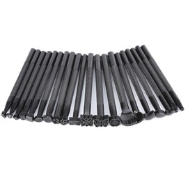 Namner 20 Piece Leather Embossing Stamp Set, Black Leather Stamp Tools, DIY Leather Stamping Iron Set, Various Shapes Stamp Set for Artful Processing of Leather