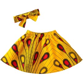 HongyuAmy - Juego de falda para bebé con estampado africano, Color A, 25-36 Months X-Large