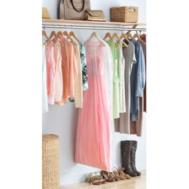 Whitmor Vinyl Zippered Protective Gown Bag - 3" L x 24" W x 60" H - Set of 3 - Clear